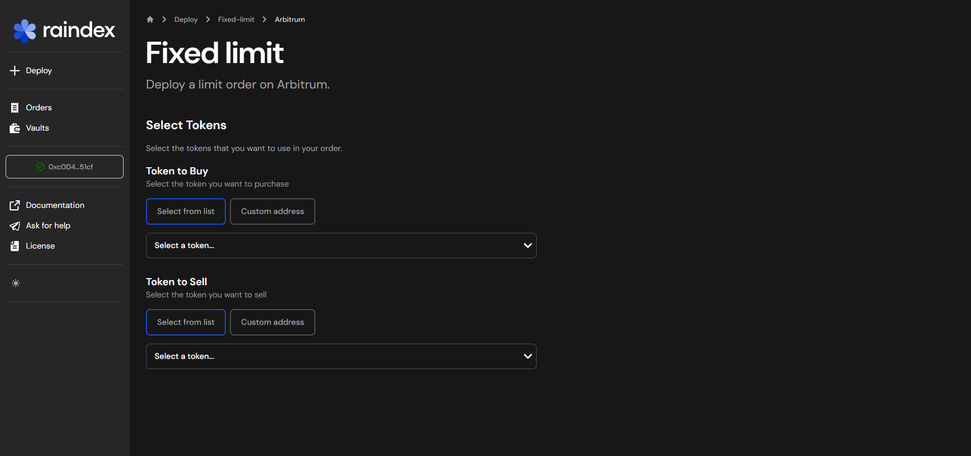 Raindex Deploy a order on Arbitrum.